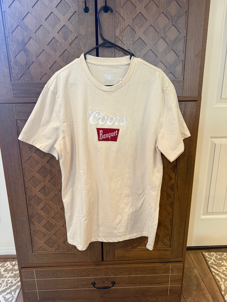 Coors Banquet Embroidered Logo Tee  Beige